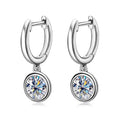 925 Sterling Silver Moissanite Drop Earrings 0.5-1 Ct Bubble Design Light Luxe BandsCo Straps