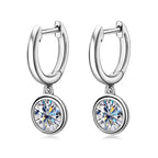 925 Sterling Silver Moissanite Drop Earrings 0.5-1 Ct Bubble Design Light Luxe BandsCo Straps