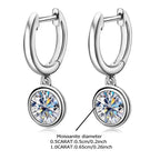 925 Sterling Silver Moissanite Drop Earrings 0.5-1 Ct Bubble Design Light Luxe BandsCo Straps