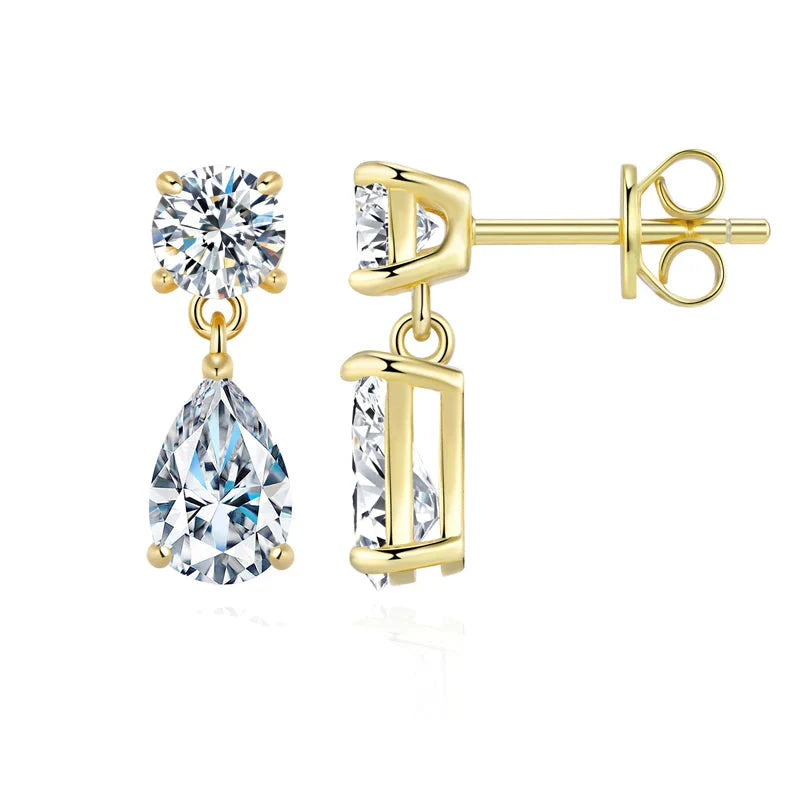 925 Sterling Silver 1.5 Ct Moissanite Drop Earrings For Men Women BandsCo Straps