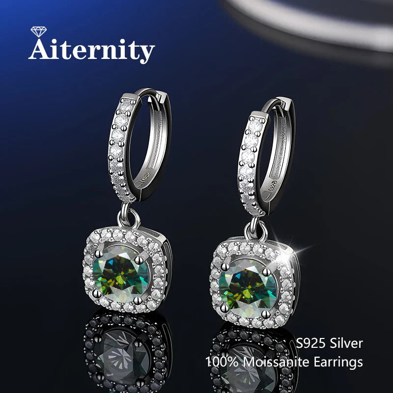 925 Sterling Silver Moissanite Stud Earrings VVS1 Cut GRA Certificate Unisex BandsCo Straps