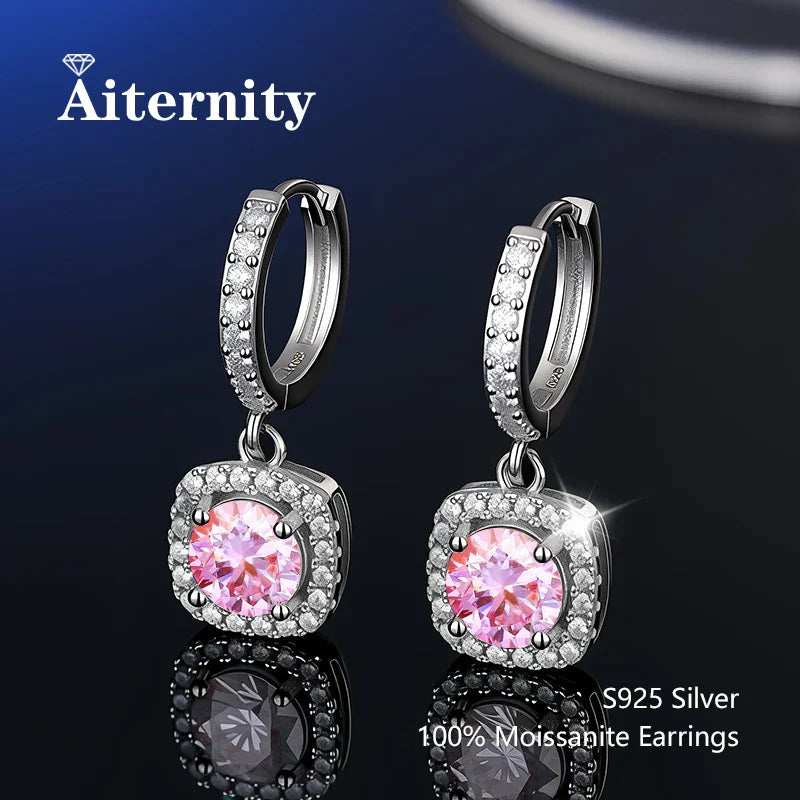 925 Sterling Silver Moissanite Stud Earrings VVS1 Cut GRA Certificate Unisex BandsCo Straps