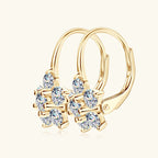 925 Sterling Silver Moissanite Flower Hoop Earrings D0.60CT Bridal Gift BandsCo Straps