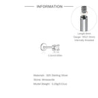 925 Sterling Silver Mini Moissanite Four-Claw Screw Stud Earrings For Women BandsCo Straps