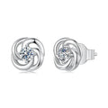 925 Sterling Silver Moissanite Four-Leaf Clover Stud Earrings Hollow Flower BandsCo Straps