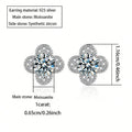 925 Sterling Silver 2ct Moissanite Four-Leaf Clover Stud Earrings Women BandsCo Straps