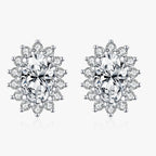 925 Sterling Silver Moissanite Halo Stud Earrings Bridal Wedding Engagement BandsCo Straps