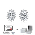 925 Sterling Silver Moissanite Halo Stud Earrings Bridal Wedding Engagement BandsCo Straps