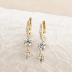 925 Sterling Silver Moissanite Hoop Dangle Earrings For Women Wedding Party BandsCo Straps
