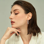 925 Sterling Silver Moissanite Hoop Dangle Earrings For Women Wedding Party BandsCo Straps
