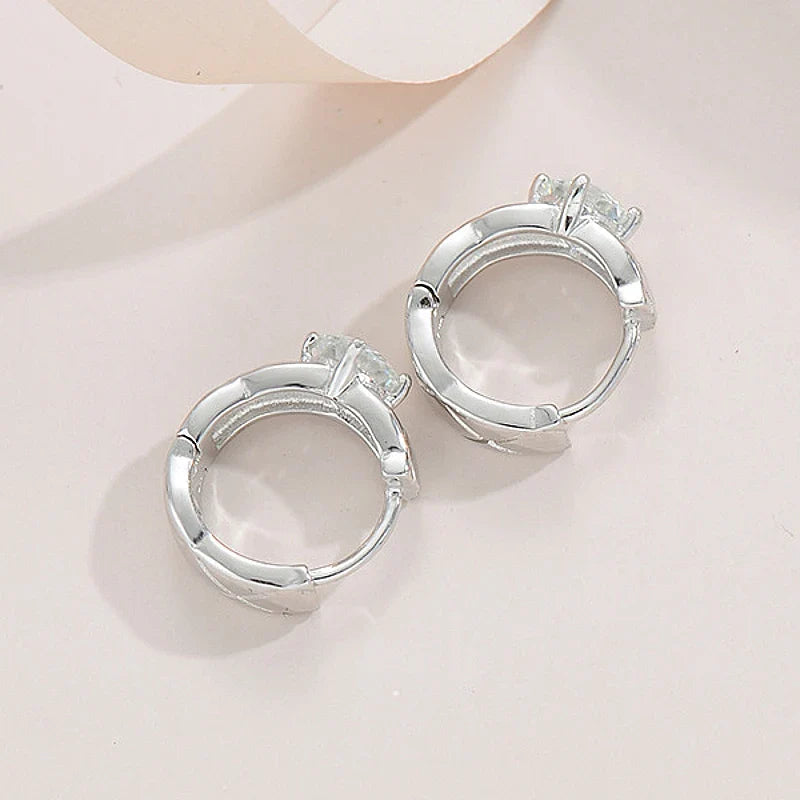 925 Sterling Silver Moissanite Hoop Earrings 0.50ctw Luxury Gifts for Women BandsCo Straps