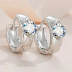 925 Sterling Silver Moissanite Hoop Earrings 0.50ctw Luxury Gifts for Women BandsCo Straps