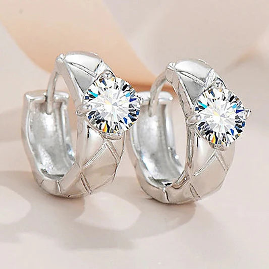 925 Sterling Silver Moissanite Hoop Earrings 0.50ctw Luxury Gifts for Women BandsCo Straps