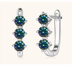 925 Sterling Silver Moissanite Hoop Earrings.1ct 6D For Women Valentine Gift BandsCo Straps