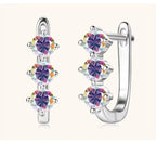 925 Sterling Silver Moissanite Hoop Earrings.1ct 6D For Women Valentine Gift BandsCo Straps