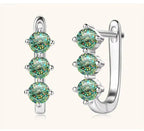 925 Sterling Silver Moissanite Hoop Earrings.1ct 6D For Women Valentine Gift BandsCo Straps