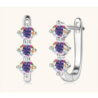 925 Sterling Silver Moissanite Hoop Earrings.1ct 6D For Women Valentine Gift BandsCo Straps