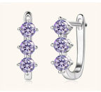 925 Sterling Silver Moissanite Hoop Earrings.1ct 6D For Women Valentine Gift BandsCo Straps