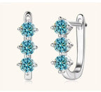 925 Sterling Silver Moissanite Hoop Earrings.1ct 6D For Women Valentine Gift BandsCo Straps