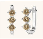 925 Sterling Silver Moissanite Hoop Earrings.1ct 6D For Women Valentine Gift BandsCo Straps