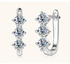 925 Sterling Silver Moissanite Hoop Earrings.1ct 6D For Women Valentine Gift BandsCo Straps