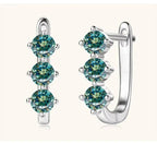 925 Sterling Silver Moissanite Hoop Earrings.1ct 6D For Women Valentine Gift BandsCo Straps