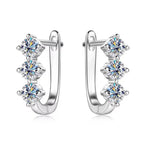 925 Sterling Silver Moissanite Hoop Earrings.1ct 6D For Women Valentine Gift BandsCo Straps