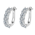 925 Sterling Silver Moissanite Hoop Earrings D Color 2.76CTW Sparkling Wedding BandsCo Straps