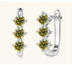 925 Sterling Silver Moissanite Hoop Earrings.1ct 6D For Women Valentine Gift BandsCo Straps