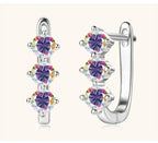 925 Sterling Silver Moissanite Hoop Earrings.1ct 6D For Women Valentine Gift BandsCo Straps