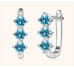 925 Sterling Silver Moissanite Hoop Earrings.1ct 6D For Women Valentine Gift BandsCo Straps
