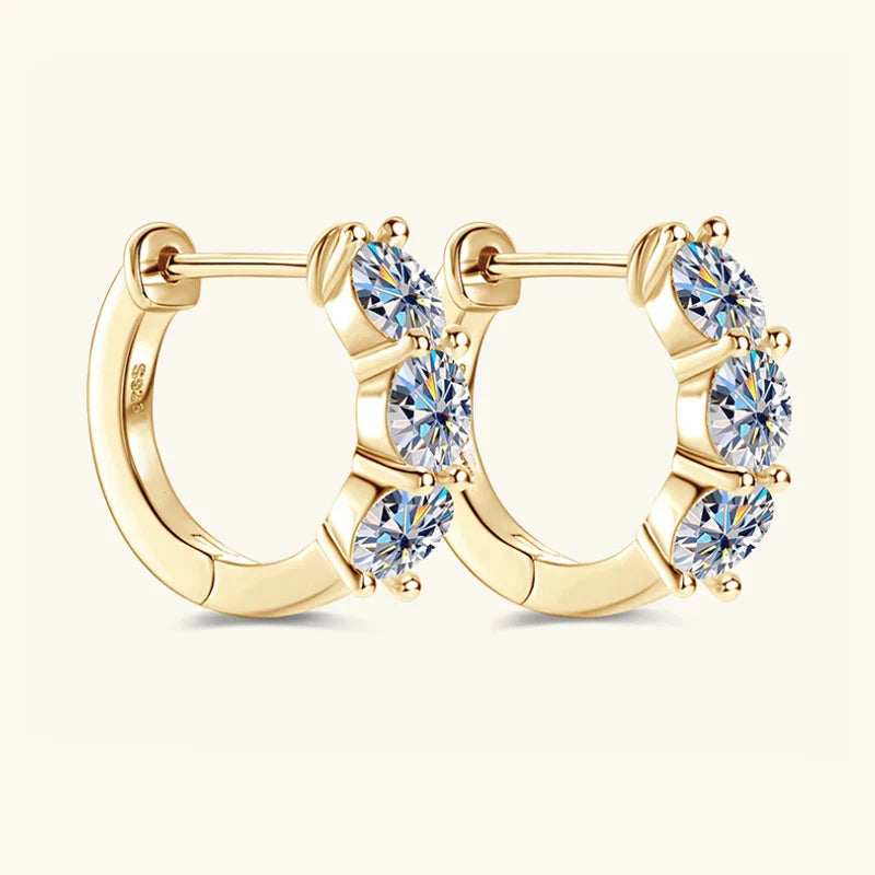 925 Sterling Silver Moissanite Hoop Earrings - Sparkling Gift for Women BandsCo Straps