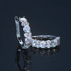 925 Sterling Silver Moissanite Hoop Earrings D Color 2.76CTW Sparkling Wedding BandsCo Straps