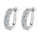 925 Sterling Silver Moissanite Hoop Earrings D Color 2.76CTW Sparkling Wedding BandsCo Straps