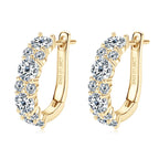 925 Sterling Silver Moissanite Hoop Earrings D Color 2.76CTW Sparkling Wedding BandsCo Straps