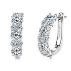925 Sterling Silver Moissanite Hoop Earrings D Color 2.76CTW Sparkling Wedding BandsCo Straps