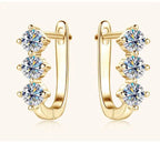 925 Sterling Silver Moissanite Hoop Earrings.1ct 6D For Women Valentine Gift BandsCo Straps