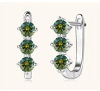 925 Sterling Silver Moissanite Hoop Earrings.1ct 6D For Women Valentine Gift BandsCo Straps
