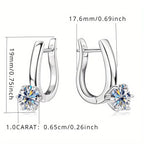 925 Sterling Silver Moissanite Hoop Earrings Retro Simple Light Luxury BandsCo Straps