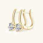 925 Sterling Silver Moissanite Hoop Earrings Retro Simple Light Luxury BandsCo Straps