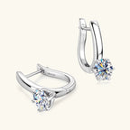 925 Sterling Silver Moissanite Hoop Earrings Retro Simple Light Luxury BandsCo Straps
