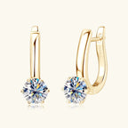 925 Sterling Silver Moissanite Hoop Earrings Retro Simple Light Luxury BandsCo Straps