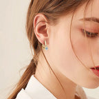 925 Sterling Silver Moissanite Hoop Earrings Retro Simple Light Luxury BandsCo Straps