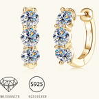 925 Sterling Silver Moissanite Hoop Earrings - Sparkling Gift for Women BandsCo Straps