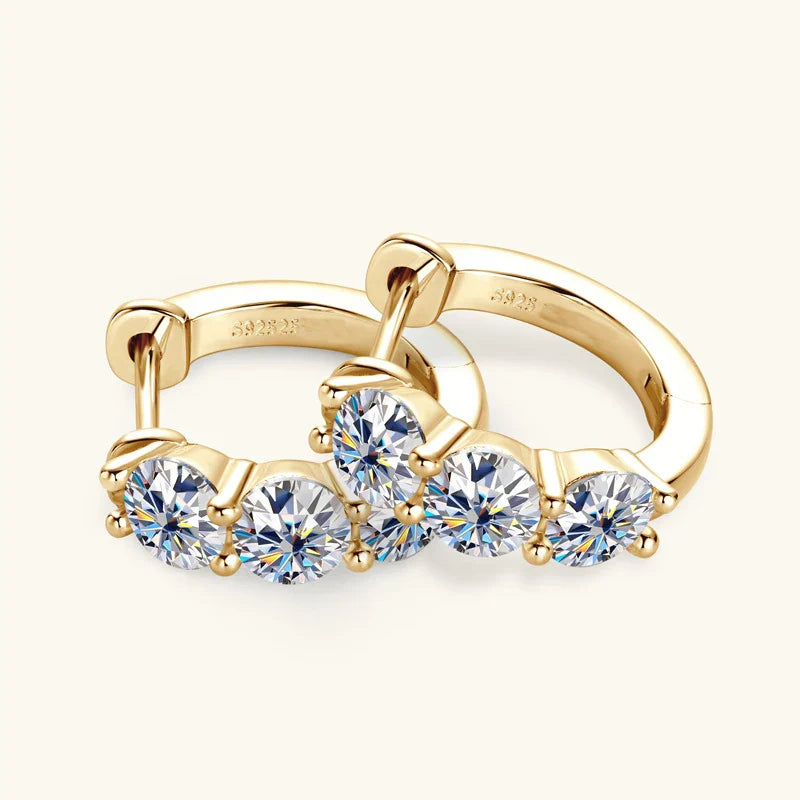 925 Sterling Silver Moissanite Hoop Earrings - Sparkling Gift for Women BandsCo Straps