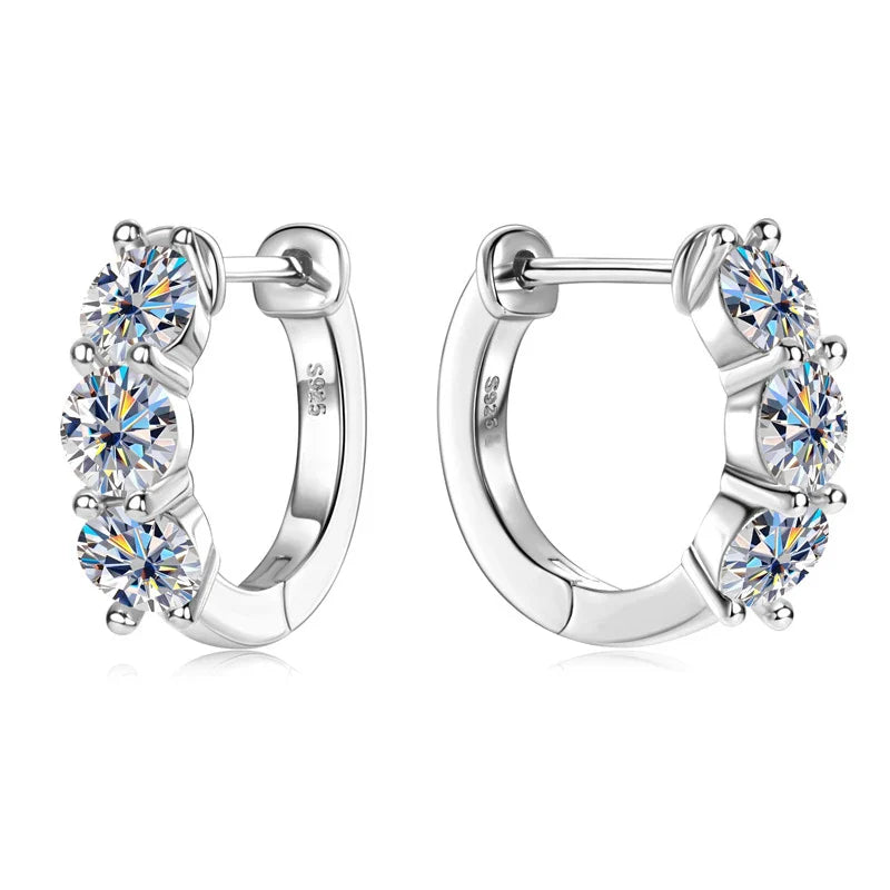 925 Sterling Silver Moissanite Hoop Earrings - Sparkling Gift for Women BandsCo Straps