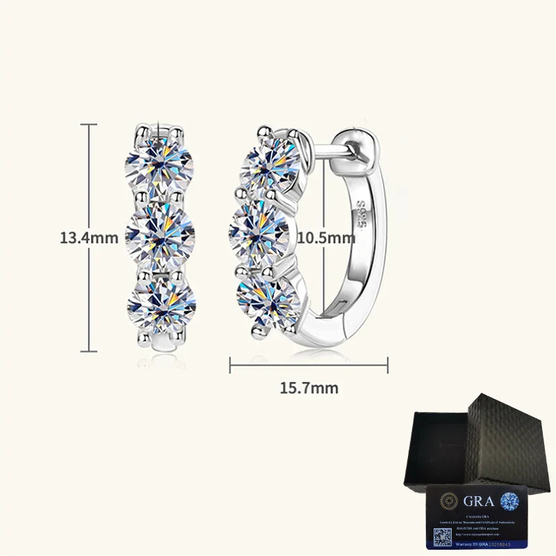 925 Sterling Silver Moissanite Hoop Earrings - Sparkling Gift for Women BandsCo Straps