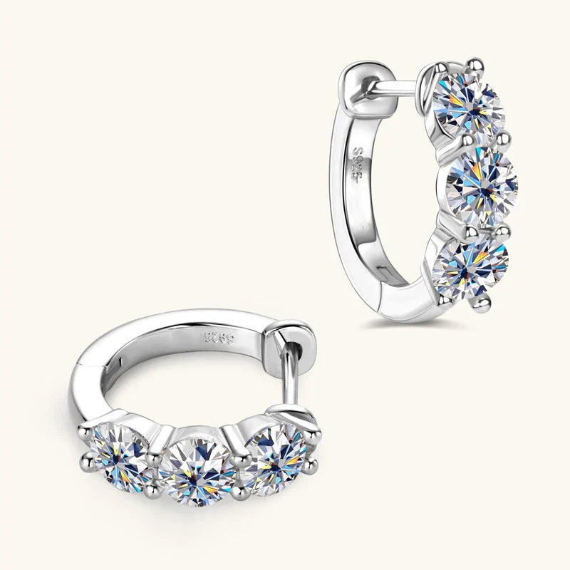 925 Sterling Silver Moissanite Hoop Earrings - Sparkling Gift for Women BandsCo Straps