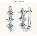 925 Sterling Silver Moissanite Hoop Earrings.1ct 6D For Women Valentine Gift BandsCo Straps