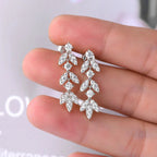 925 Sterling Silver Moissanite Leaf Drop Earrings For Women Anti-Allergy Gift BandsCo Straps